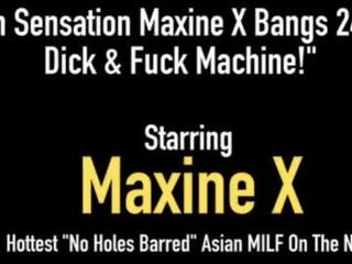 巨乳 亞洲人 maxine x 的陰戶 亂搞 24 英寸 軸 & mechanical 他媽的 toy&excl;