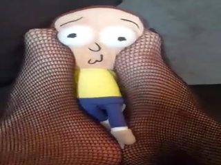 Giantess Finds Tiny Man Under Couch and Tramples and Crushes Him &lpar;Morty Plush&rpar;