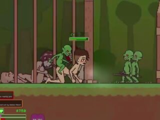 Captivity &vert; podium 3 &vert; naakt vrouw survivor fights haar manier door desiring goblins maar fails en krijgt geneukt hard slikken liters van sperma &vert; hentai spelletje gameplay p3