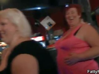 Fat ladies have fun at the party