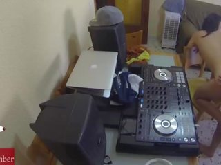 Dj fucking and scratching in the chair with a hidden cam spying my fabulous gf
