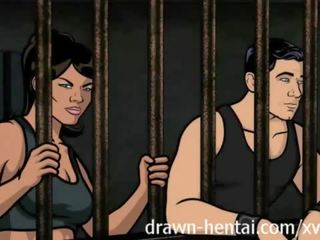 Archer hentai - vězení dospělý film s lana